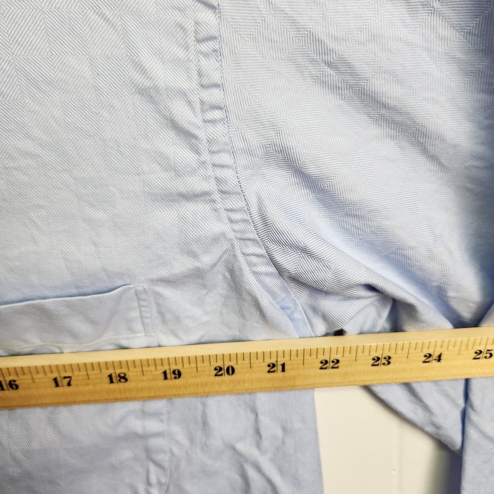 Matteo‎ di Rota Shirt Mens 17 1/2 44 Blue Textured Button Up Made Italy Dress - Picture 7 of 12